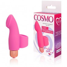 Мини вибромассажер для пальцев рук, длина 193 мм, диаметр 21 мм, цвет розовый, Cosmo CSM-23071, бренд Bior Toys, из материала силикон, длина 19.3 см., со скидкой