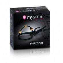 Mystim «Pearly Pete» электросбруя на головку пениса с тремя шариками-электродами, из материала силикон, длина 14 см., со скидкой