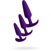 Набор анальных втулок TOYFA A-toys, Силикон, Фиолетовый, 3 шт., длина 12.5 см., со скидкой