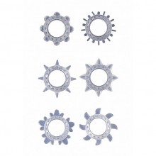 Набор мужских стимулирующих эрекционных колец «Transparent», цвет черный, Shots Media GC SH-GC025TRA, цвет прозрачный, диаметр 1.8 см.