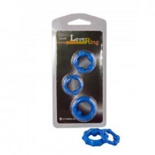 Набор из 3 эрекционных колец «Love Ring Set», цвет синий, Sitabella 3310-5, бренд СК-Визит, диаметр 2 см., со скидкой