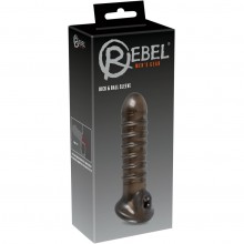 Утолщающая насадка на пенис «Smoke» из серии Rebel от компании Orion, цвет черный, 0514462, длина 18 см., со скидкой
