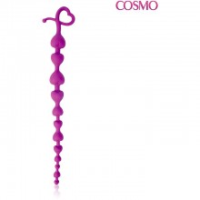 Недорогая анальная цепочка «Cosmo», цвет фиолетовый, CSM-23053, бренд Bior Toys, из материала силикон, длина 28 см., со скидкой