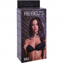 Чокер с кольцом «Kali Black» из натуральной кожи от компании Rebelts, цвет черный, размер OS, INS7749-01rebelts, из материала кожа, длина 52 см., со скидкой