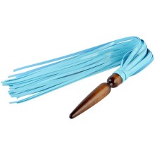 Плеть с рукоятью-пробкой и хвостами голубого цвета, Sitabella 5021-50, бренд СК-Визит, из материала кожа, длина 60 см.
