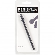 Полый уретральный расширитель с ограничителем «Penis Plug Piss Play», цвет черный, You 2 Toys 5332890000, бренд Orion, длина 12 см.