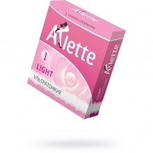 Ультратонкие латексные презервативы «№3 Light», упаковка 3 шт, Arlette 801, цвет прозрачный, длина 18.5 см., со скидкой