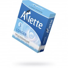 Латексные презервативы с пролонгирующим эффектом «№3 Longer», упаковка 3 шт, Arlette 803, длина 18.5 см., со скидкой