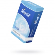 Латексные презервативы с пролонгирующей смазкой «№6 Longer», упаковка 6 шт, Arlette 808, цвет прозрачный, длина 18.5 см., со скидкой