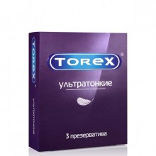 Латексные презервативы Torex ультратонкие, упаковка 3 шт, 2294, длина 18 см., со скидкой