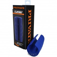Нагреваемый супер-мастурбатор с вибрацией для мужчин Private «Turbo Stroker», цвет синий, PR10765, бренд Private To Go, из материала силикон, длина 13 см., со скидкой
