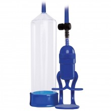 Пластиковая мужская вакуумная помпа Renegade «Bolero Pump» с ручным насосом, цвет синий, NS Novelties NSN-1122-17, длина 22.8 см., со скидкой