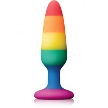 Радужная маленькая пробка Colours Pride Edition - Pleasure «Plug - Small - Rainbow», NSN-0408-52, бренд NS Novelties, из материала силикон, коллекция Colours Pleasures, длина 11 см., со скидкой