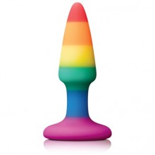 Радужная мини пробка Colours Pride Edition Pleasure «Plug - Mini - Rainbow», NSN-0408-51, из материала Силикон, коллекция Colours Pleasures, цвет Мульти, длина 8.9 см.