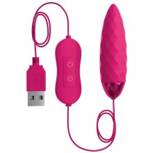 Рельефная вибропуля на USB питании OMG «Bullets Fun Usb Bullet Fuchsia», цвет розовый, PipeDream 1791-00 PD, из материала силикон, длина 8 см., со скидкой