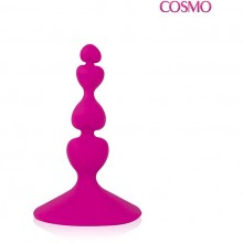 Анальная втулка-елочка с присоской Cosmo, цвет розовый, длина 80 мм, диаметр 10x21x17 мм, CSM-23028, бренд Bior Toys, длина 8 см., со скидкой