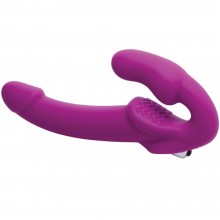 Безремневой страпон «Strap U Evoke» с вибрацией, цвет фиолетовый, XR Brands AE826, из материала силикон, длина 24 см., со скидкой