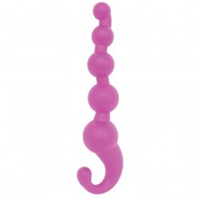 Силиконовая ребристая анальная цепочка «Play Candi Bubble Gum», цвет розовый, Dream Toys 50758, длина 17 см., со скидкой