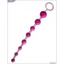 Анальные шарики с ручкой «Beads of Pleasure», цвет розовый, Eroticon 31022, из материала TPR, длина 30 см.