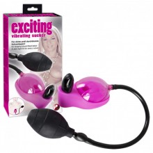 Вакуумная женская помпа для клитора и половых губ с вибрацией, «Exciting Vibrating Sucker», 05798230000, бренд Orion, из материала силикон, коллекция You2Toys, цвет розовый, длина 11 см.