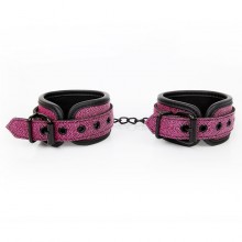 Мягкие классические наручники с ремешками на цепи, цвет розовый, размер OS, Erokay ek-3304, из материала ПВХ, One Size (Р 42-48)