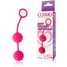 Классические вагинальные шарики с кольцом от компании Cosmo, цвет розовый, csm-23033-25, диаметр 3.1 см., со скидкой