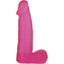Гелевый фаллоимитатор с мошонкой и ярко выраженной головкой «Xskin Realistic Dong With Scrotum 6 Inch», цвет розовый, Dream Toys 20593, длина 15 см., со скидкой