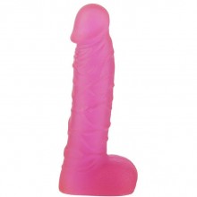 Гелевый фаллоимитатор с мошонкой и венками «Xskin Realistic Dong With Scrotum 7 Inch», цвет розовый, Dream Toys 20594, длина 18 см., со скидкой