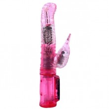 Розовый вибратор с подвижной головкой в пупырышках, длина 21 см, White Label 47104, длина 21 см., со скидкой