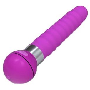 Мощный волнообразный вибратор «Touch» с ребристой ручкой, цвет розовый, Odeco OD-9701TV-S ROSE, из материала силикон, длина 20.5 см., со скидкой