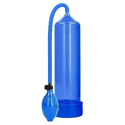 Вакуумная помпа для мужчин с ручным насосом в виде груши «Classic Penis Pump», цвет голубой, Shots Media PMP001BLU, длина 30 см., со скидкой