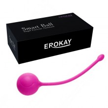 Одинарный вагинальный шарик из силикона с металлической сердцевиной, цвет розовый, Erokay ek-1701, диаметр 3 см., со скидкой