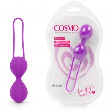 Вагинальные шарики для женщин из силикона со смещенным центром тяжести, цвет фиолетовый, Cosmo CSM-23135, бренд Bior Toys, диаметр 3.1 см., со скидкой