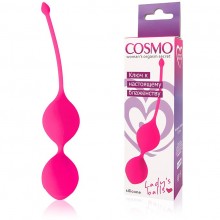 Шарики вагинальные на силиконовой сцепке от компании Cosmo, цвет розовый, csm-23002-25, бренд Bior Toys, диаметр 3.6 см., со скидкой