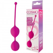 Шарики вагинальные на силиконовой сцепке от компании Cosmo, цвет розовый, csm-23007-16, диаметр 3 см., со скидкой