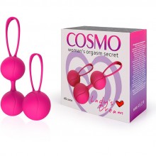 Набор силиконовых вагнальных шариков с петельками, цвет розовый, Cosmo csm-23140, бренд Bior Toys, диаметр 3.4 см., со скидкой