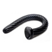 Спиралевидный подвижный анальный стимулятор-змея «Hosed 19 Inch Spiral Anal Snake», цвет черный, Tom of Finland AF505, бренд XR Brands, длина 50.8 см., со скидкой