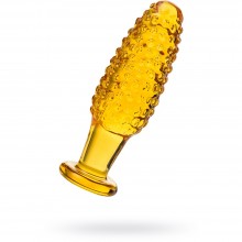 Стеклянная анально-вагинальная пробка с выпуклыми точками, длина 12 см, бренд Sexus Glass, из материала стекло, длина 12 см., со скидкой