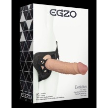 Страпон системы «Harness» со съемной насадкой, цвет телесный, размер OS, Egzo STR002, из материала неоскин, длина 20.5 см., со скидкой