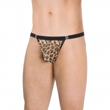 Стринги мужские с крупным принтом леопард SoftLine Mens Collection, размер OS, 452850, из материала полиамид, цвет черный, One Size (Р 42-48), со скидкой