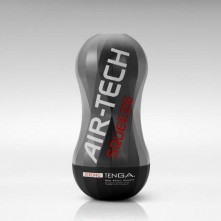 Многоразовый мастурбатор с вакуумным эффектом и выраженным рельефом «Air-Tech Squeeze Strong» от компании Tenga, цвет черный, ATS-001B, из материала TPE, длина 17 см., со скидкой