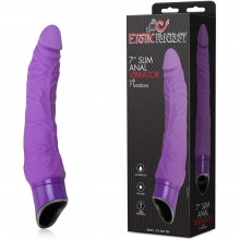 Тонкий анальный вибратор с рельефом «7 Inch Slim Anal Vibrator», цвет фиолетовый, Erotic Fantasy HT-V7, длина 17.5 см., со скидкой