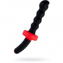Чрный двусторонний фигурный вибратор «Black & Red», черный, ToyFa 901339-5, из материала силикон, длина 18 см.