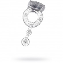 Виброкольцо с отростком для стимуляции ToyFa «Vibrating Ring 818039-1», цвет прозрачный, диаметр 2 см, из материала ПВХ, диаметр 2 см., со скидкой