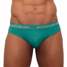 Трусы-стринги классического кроя с широким поясом для мужчин, цвет зеленый, размер XXL, Romeo Rossi RR1006, из материала микромодал, со скидкой