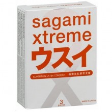 Ультратонкие японские презервативы Sagami «Xtreme SUPERTHIN», упаковка 3 шт., длина 19 см., со скидкой