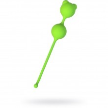 Зеленые вагинальные шарики с ушками A-Toys by TOYFA, силикон, диаметр 2.7 см, 764016, цвет зеленый, длина 16.4 см., со скидкой