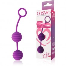 Шарики вагинальные Cosmo со смещенным центром тяжести, цвет фиолетовый, диаметр 31 мм, BIOCSM-23033, из материала силикон, диаметр 3.1 см., со скидкой