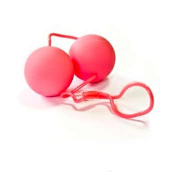 Вагинальные шарики «Silky Smooth Duo Balls», цвет розовый, Gopaldas 2K949APK, из материала пластик АБС, диаметр 3 см., со скидкой