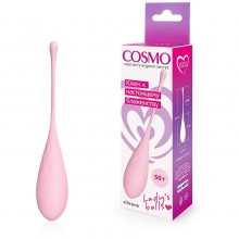 Вагинальный шарик вытянутой формы со смещенным центром тяжести, цвет розовый, Cosmo CSM-23139-1, бренд Bior Toys, из материала силикон, длина 18 см., со скидкой